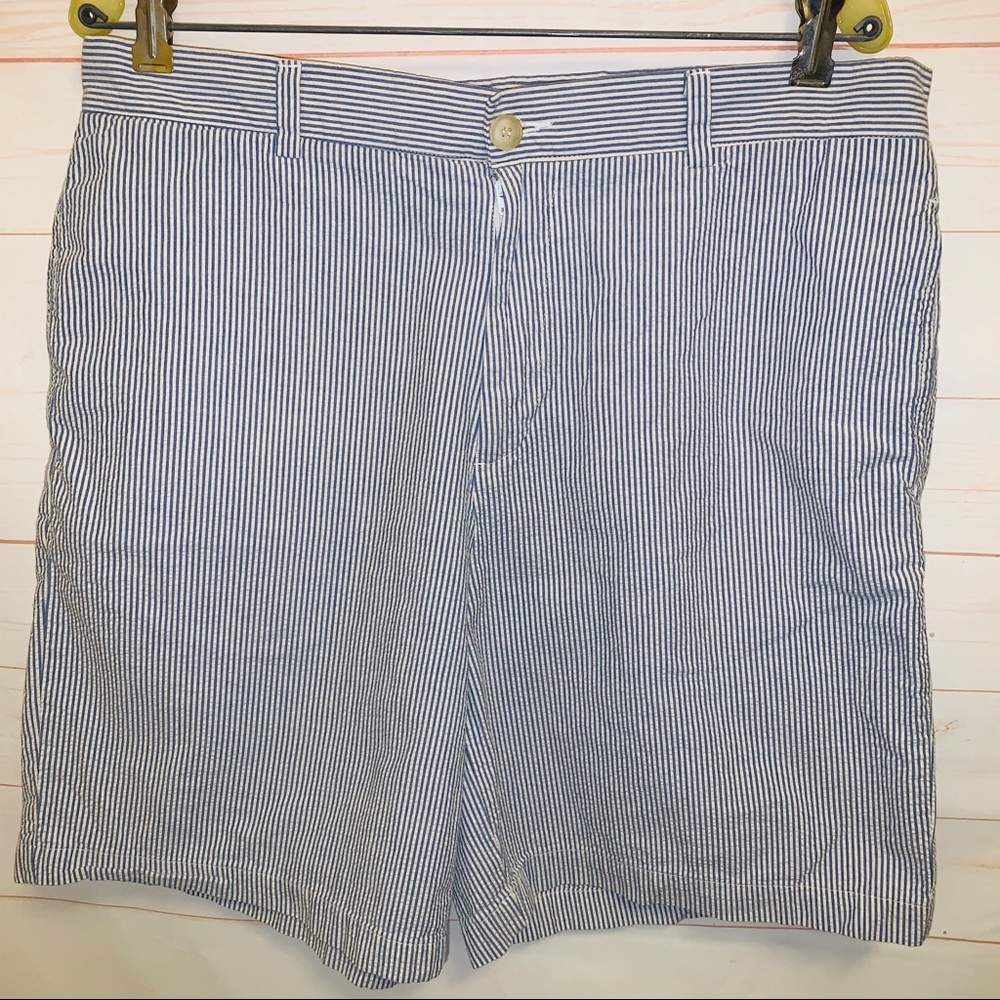 J.Crew Factory Blue White Stripe Seersucker Shorts